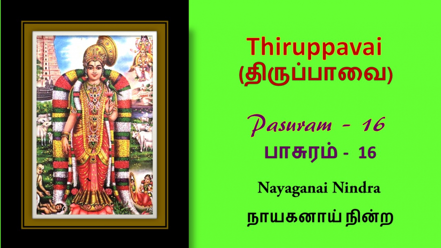 Andal Thirupavai Pasuram 16-திருப்பாவை பாசுரம் 16-with lyrics-நாயகனாய்-Nayaganai